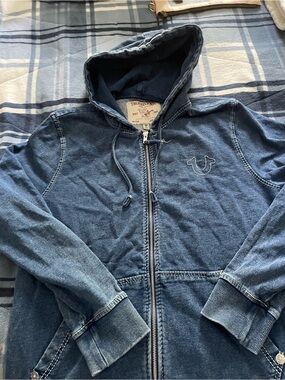 True Religion Washed Indigo Zip Hoodie